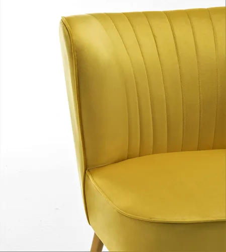 Vista 22 de Silla moderna de terciopelo para sala de estar, dormitorio o entrada, diseño elegante y cómodo sin brazos con patas de metal, color negro