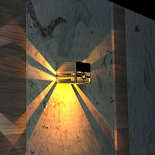 Vista 3 de Lxcom Lighting Luces solares decorativas de pared, luces solares para vallas, luces solares para exteriores, luz de cubierta, impermeable, luces