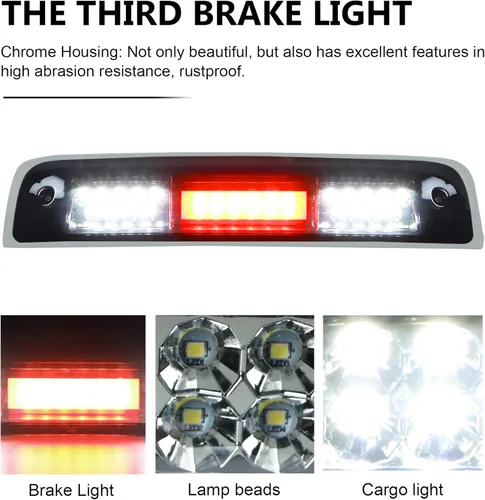 Vista 3 de Tresound Tercera luz de freno LED para Dodge Ram 1500 2500 3500 2009-2017 Luz de carga