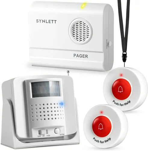 Vista 9 de Alarma de cama para cuidador con 2 sensores de movimiento inalámbricos, alarma para prevención de caídas en interiores para ancianos, monitoreo