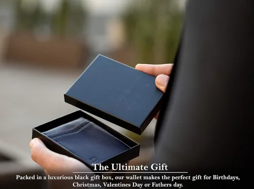 Vista 6 de SERMAN BRANDS Money Clip Wallet - Mens Wallets slim Front Pocket RFID Blocking Card Holder Minimalist Mini Bifold