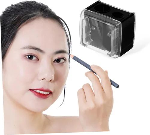 Vista 7 de minkissy Sacapuntas para la pluma de la ceja mini sacapuntas agujero doble para cosméticos