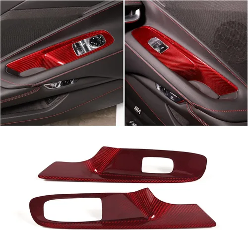 Vista 9 de Sekhyna Cubierta del panel de interruptor de elevación de ventana compatible con Chevrolet Corvette C8 Coupe Stingray 2020 2021 2022 2023 ABS 2