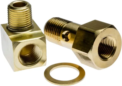 Vista 2 de VMS Racing Medidor de presión de combustible relleno de líquido de 0-100 PSI con kit de adaptadores en números plateados de cara azul compatible