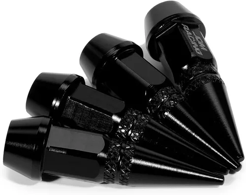 Vista 5 de Auto Dynasty Tapones de válvula de aluminio anodizado de 1.772 in, accesorios de automóvil con diseño de cabeza con púas, ajuste universal