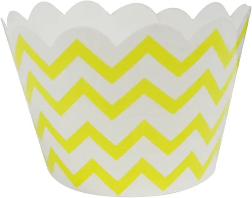 Vista 2 de AllyDrew Envolturas para cupcakes Chevron de tamaño estándar (juego de 20), amarillo