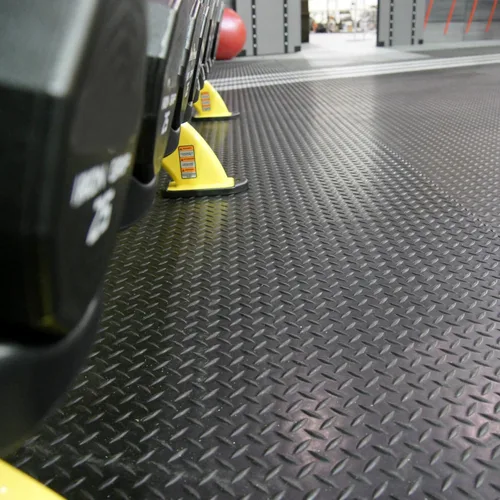 Vista 7 de Rollos de piso de goma de placa de diamante Rubber-Cal - 3 mm x 1.2 m x 0.3 m - Negro