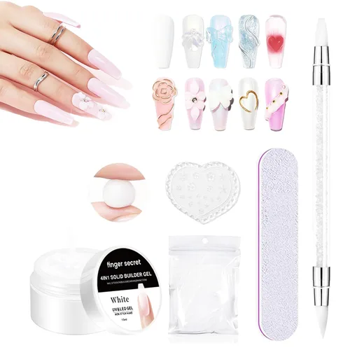 Vista 9 de Gel constructor sólido para uñas, gel duro no pegajoso para uñas, gel de extensión de uñas, gel de arte de uñas, salón de hogar, manos no pegajosas