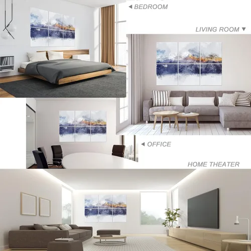 Vista 4 de Paquete de 6 paneles de pared acústicos artísticos decorativos, mejor tratamiento acústico que la espuma, paneles de pared de alta calidad