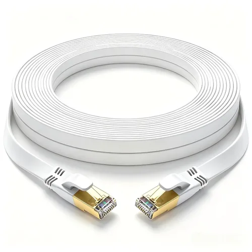 Vista 17 de Cable Ethernet Cat 8 de 3 pies, cable de red LAN de alta velocidad para exteriores e interiores, cable de conexión SFTP chapado en oro RJ45 de 40