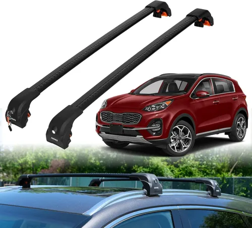 Vista 11 de ERKUL Barras transversales de techo resistentes para Kia Sportage 2011-2016 Barras transversales de aluminio Aero mejoradas con sistema