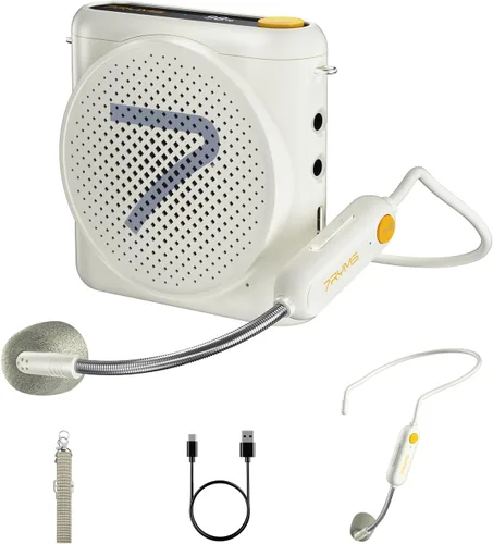 Vista 11 de 7RYMS WA2 Amplificador de voz inalámbrico para profesores, ancianos con micrófono de solapa magnético, amplificador personal para el aula