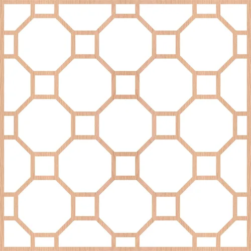 Vista 2 de 7 3/8"W x 7 3/8"H x 1/4"T Extra Small Pontiac Decorative Fretwork Wood Wall Panels, Alder