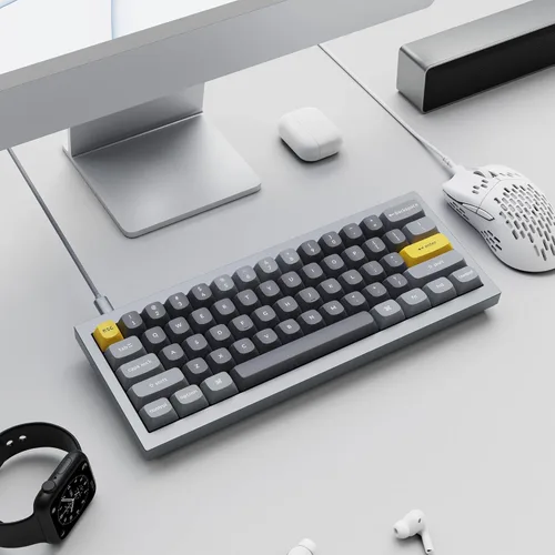 Vista 7 de Keychron Teclado mecánico personalizado Q4 con cable junta doble de diseño del 60 macro programable QMKVIA interruptor rojo Gateron G Pro