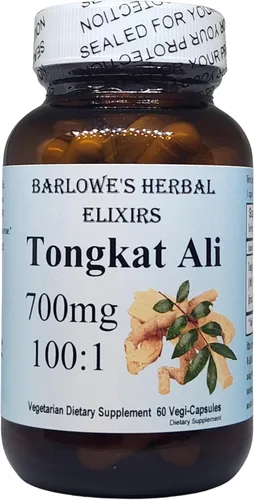 Tongkat Ali 100:1 Extracto en polvo 700 mg - 60 cápsulas vegetales, apoya la salud general y la resistencia - Sin estearatos, sin rellenos, botella