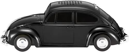 Vista 4 de QFX Bluetooth 1960 Bug Retro Car Replica Altavoz, Altavoces de 3 pulgadas, Enlace Manos Libres, Micrófono Integrado, Radio FM y Luces LED de Fiesta
