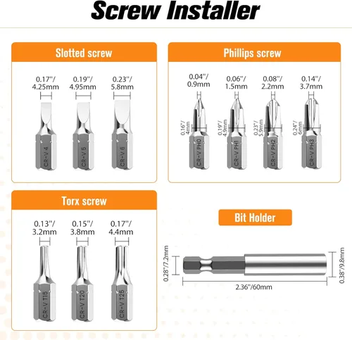 Vista 5 de Nuovoware Juego de extractor de tornillos dañados, 33 piezas mejoradas, kit extractor de tornillos pelados fácil de quitar, juego de removedor
