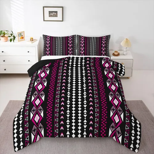 Vista 13 de Erosebridal Bohemian Twin Comforter Set Country Southwestern Bedding Set for Kids Teens Boho Aztec Arrows Diamond Comforter Black Gray Geometric