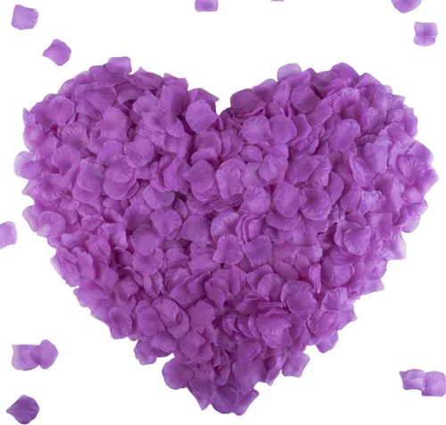 Vista 9 de CODE FLORIST 1100 pétalos de rosa de seda para el día de San Valentín, pétalos de rosa falsos para noche romántica, boda, propuesta de decoración
