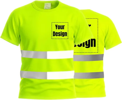 Vista 28 de Camisetas reflectantes de seguridad de alta visibilidad personalizan su logotipo