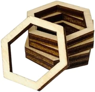 Elige tu tamaño y cantidad (12 unidades a 48 piezas) de madera sin terminar con hexágonos huecos de madera con forma de panal de abeja, marco con