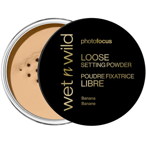 wet n wild Photo Focus - Polvo de ajuste suelto para hornear, maquillaje iluminador, adecuado para todos los tonos de piel, plátano