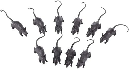 Vaguelly 10pcs Realistic Halloween Fake Mouse Prank Scary Plastic Mice for Party Decorations Creepy Simulation for and Themed Events