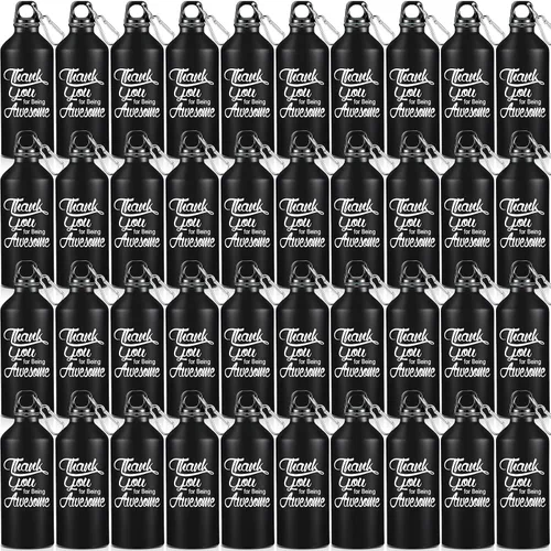 Uiifan 40 piezas Regalos de agradecimiento navideños para empleados Botellas de agua de aluminio de 20 oz Botella de agradecimiento por ser