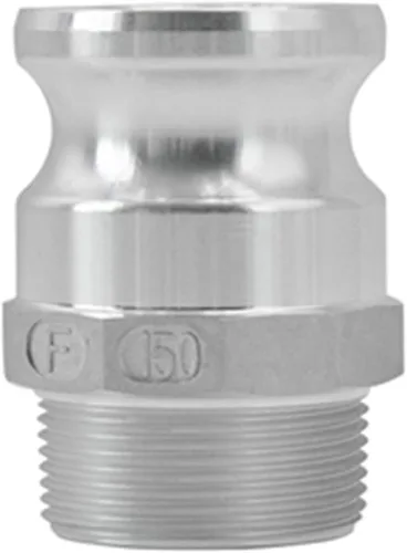 Vista 2 de SAFBY 2 accesorios de manguera de aluminio tipo F y cámara de ranura, enchufe x NPT macho con 2 piezas de accesorios de junta Camlock (1.5 pulgadas)