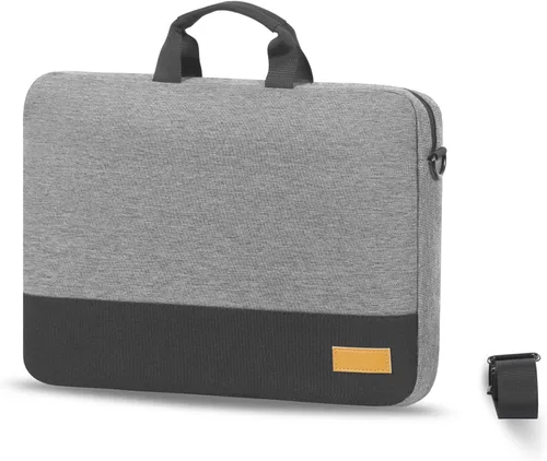 Vista 9 de Funda para laptop de 15.6 pulgadas, resistente al agua, funda de transporte para laptop, correa de hombro, maletines para computadora compatible