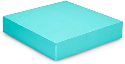 Vista 4 de Paquete de 25, tapas de caja de color negro mate de 10 x 10 x 2 pulgadas con interior blanco limpio