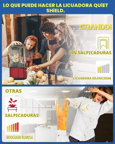Vista 3 de CRANDDI Licuadora comercial silenciosa K90 con jarra de 80 onzas sin BPA