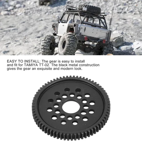 Vista 3 de Engranaje de RC, desgaste de acero 68T de alta velocidad de control remoto de coche de engranaje de recambio para engranaje de acero TT‑02, #611
