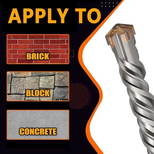 Vista 5 de Broca de martillo giratorio SDS Max de 1-1/2 pulgadas x 31.5 pulgadas, brocas de hormigón con punta de carburo para hormigón, ladrillo, cemento