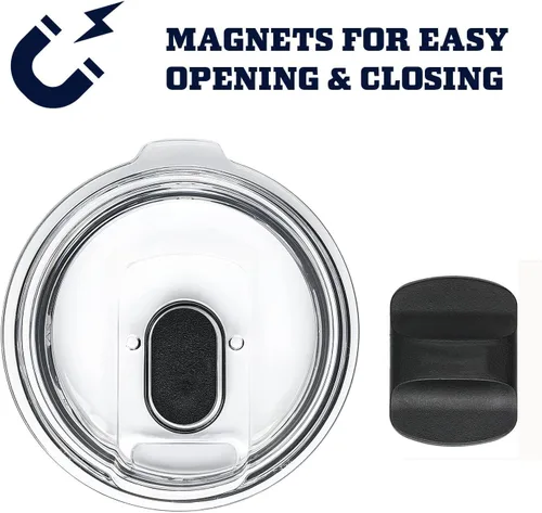 Vista 6 de Tapa magnética para vaso de 30 onzas, compatible con yeti Rambler, Ozark Trail, Old Style Rtic y más, funda de vaso a prueba de derrames, sin BPA