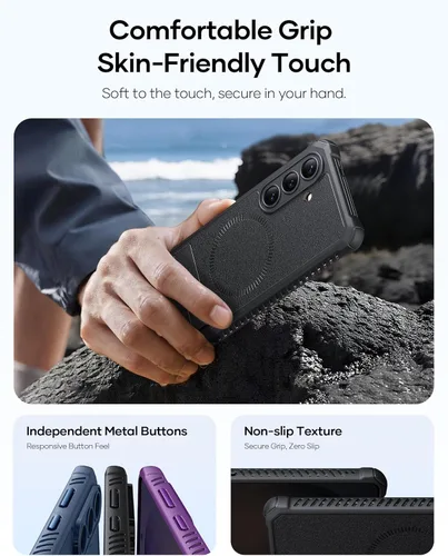 Vista 7 de Vihibii Funda para Samsung Galaxy S26 con soporte, compatible con MagSafe, grado militar a prueba de caídas, protección completa de la cámara, funda