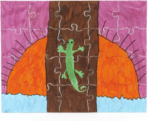 Vista 2 de Hygloss Rompecabezas de invitación de fiesta de bricolaje, rompecabezas en blanco para decoración, actividad artística, uso como recuerdos