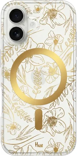 Vista 86 de LONLI Hue - para iPhone 15 Pro [Compatible con Magsafe] - Funda de teléfono floral dorada - [Amortiguador de 360° absorbente de impactos] - Funda