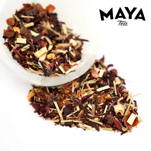Vista 3 de Maya Tea Bolsas de té de hierbas Citrus Hibiscus, todo natural, sin cafeína, paquete de 20