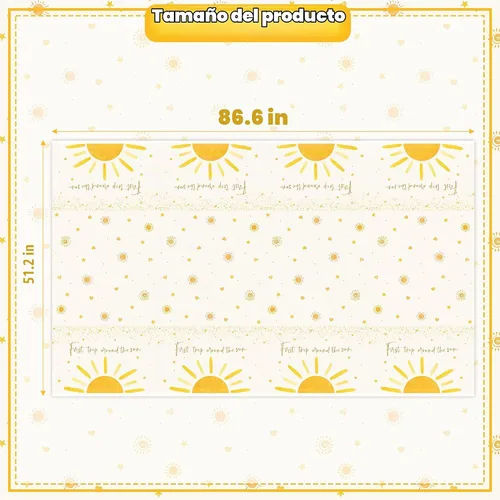 Vista 3 de 3 manteles bohemios para fiesta de cumpleaños, estilo bohemio, desechables, de plástico, impermeables, rectangulares, suministros de decoración