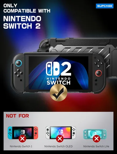 Vista 2 de SUPCASE Funda para Nintendo Switch 2 2025 (Unicorn Beetle Pro), protección de grado militar compatible con controladores magnéticos Joy CÓN