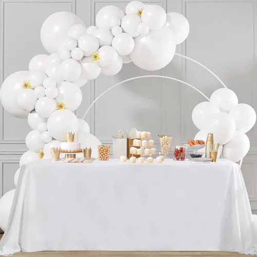 Vista 27 de Pufogu Mantel redondo de lentejuelas negras de 50 pulgadas con purpurina negra para decoración de cumpleaños, boda, despedida de soltera, baby Negro