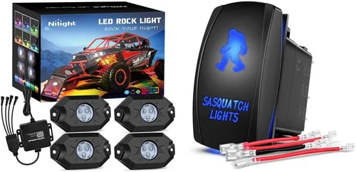 Vista 8 de Nilight Kit de luces LED RGB (4 cápsulas) y kit de arnés de cableado de barra de luz LED NI-WA 06