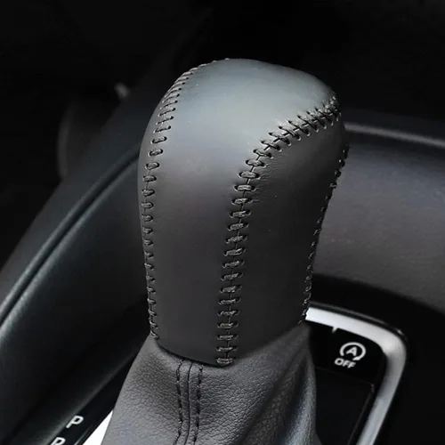 Vista 22 de Great-luck Funda Protectora de Perilla de Palanca de Cambios Automática de Cuero Genuino con Moldura, Accesorios Interiores Personalizados