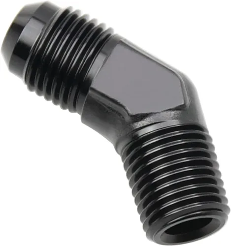 Vista 55 de Adaptador de tubo de aluminio recto 3AN acampanado a 1/4" NPT macho Unión de rosca adaptador de manguera de combustible negro