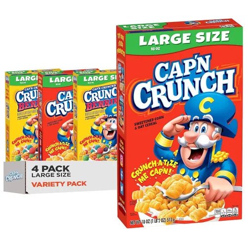 Vista 12 de Quaker - Cereales Cap'n Crunch para el desayuno, sabor original, tazas individuales de 1.3 onzas, paquete de 12