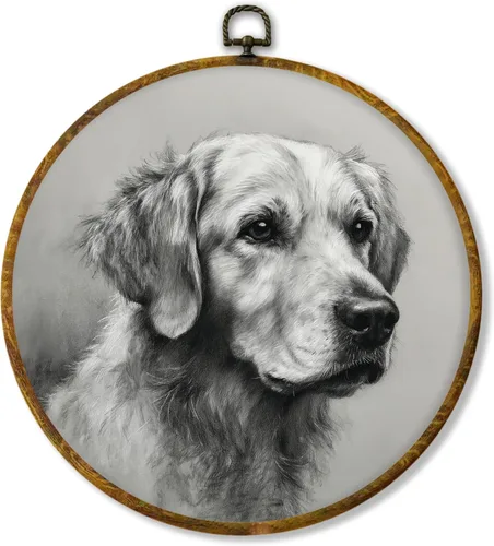 Vista 34 de Hiuwevt Decoración de pared ovalada rústica para el día de la lavandería, impresiones de lienzo retro con marco de perro de campo, decoración