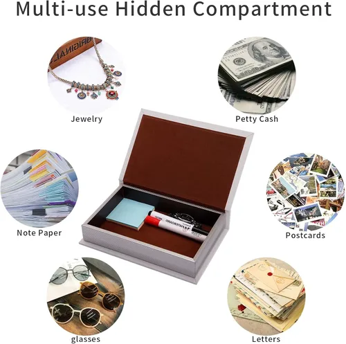 Vista 5 de Cajas decorativas para libros: libros falsos para mesas de café y estanterías, juego de 2 cajas de almacenamiento de moda (árbol de sueño)