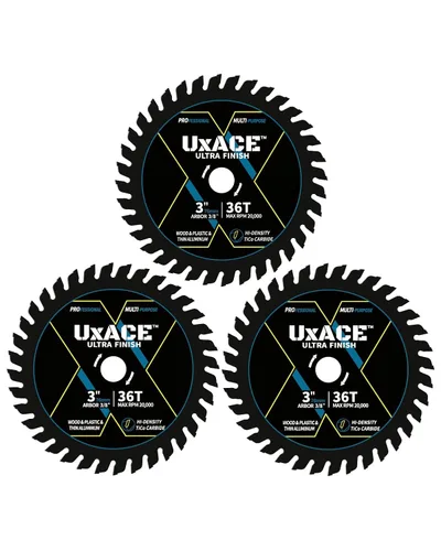 Vista 15 de Hoja de sierra circular de 5-1/2 pulgadas y 40 dientes con eje de 10 mm, corte de madera de ultra acabado, punta de carburo, corte fino, para madera
