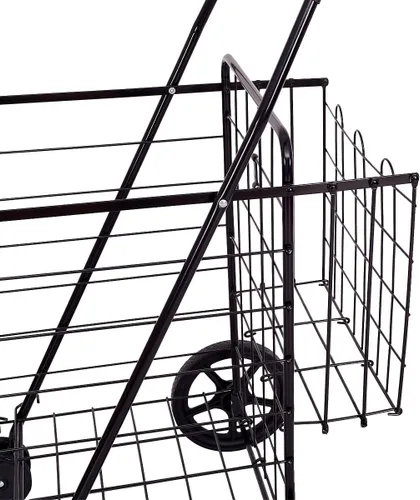 Vista 5 de Carrito de compras plegable de fácil almacenamiento con ruedas giratorias